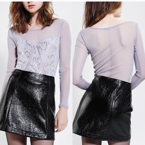 Kimchi Blue Limelight Lavender Sheer Top - Picture 6 of 6